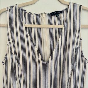 1.State Women's Blue and White Striped Pantsuit